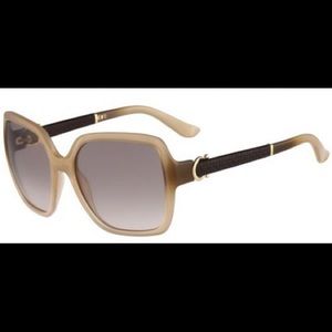 Ferragamo 🕶 semi square Beige Sunglasses